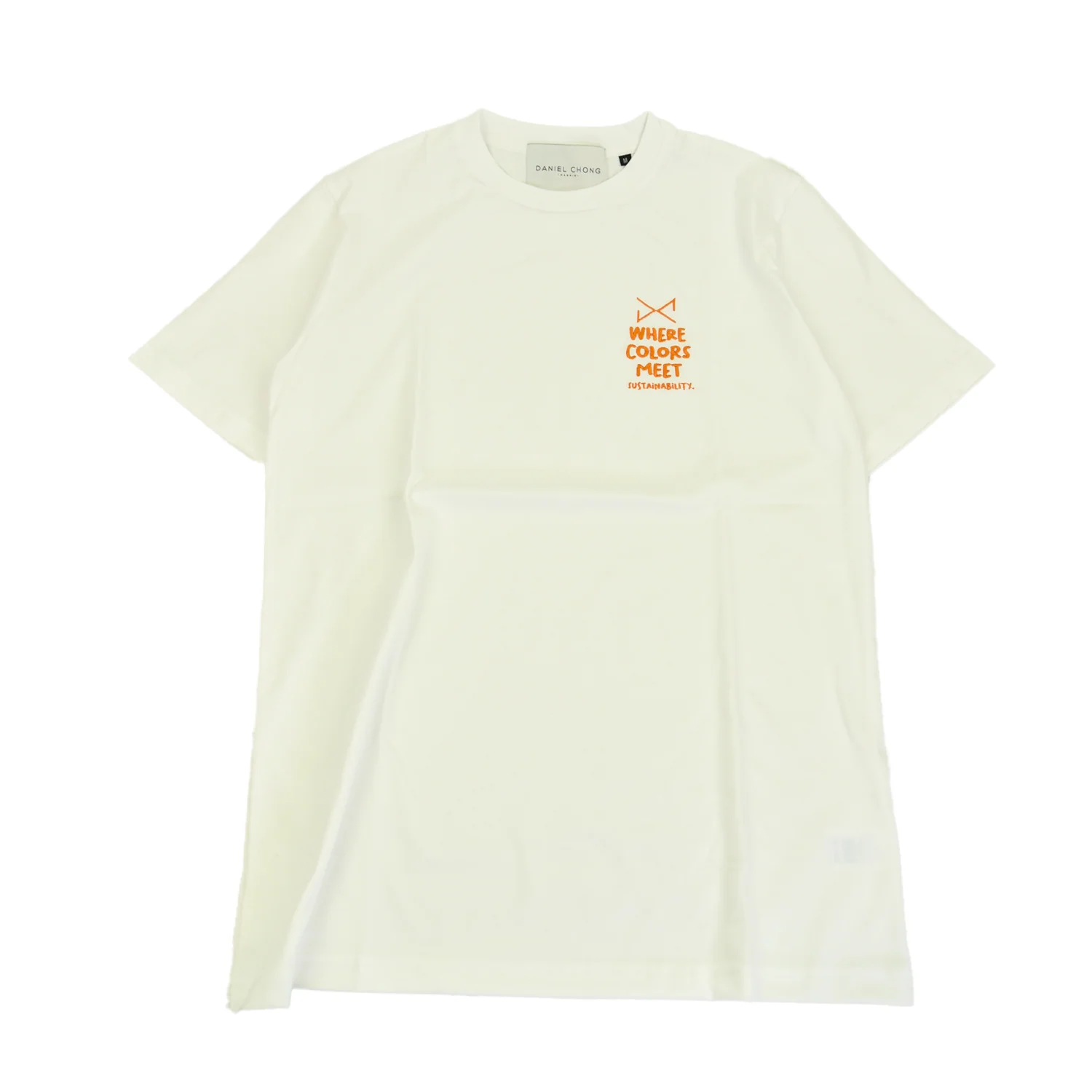 CAMISETA BLANCA BORDADO NARANJA