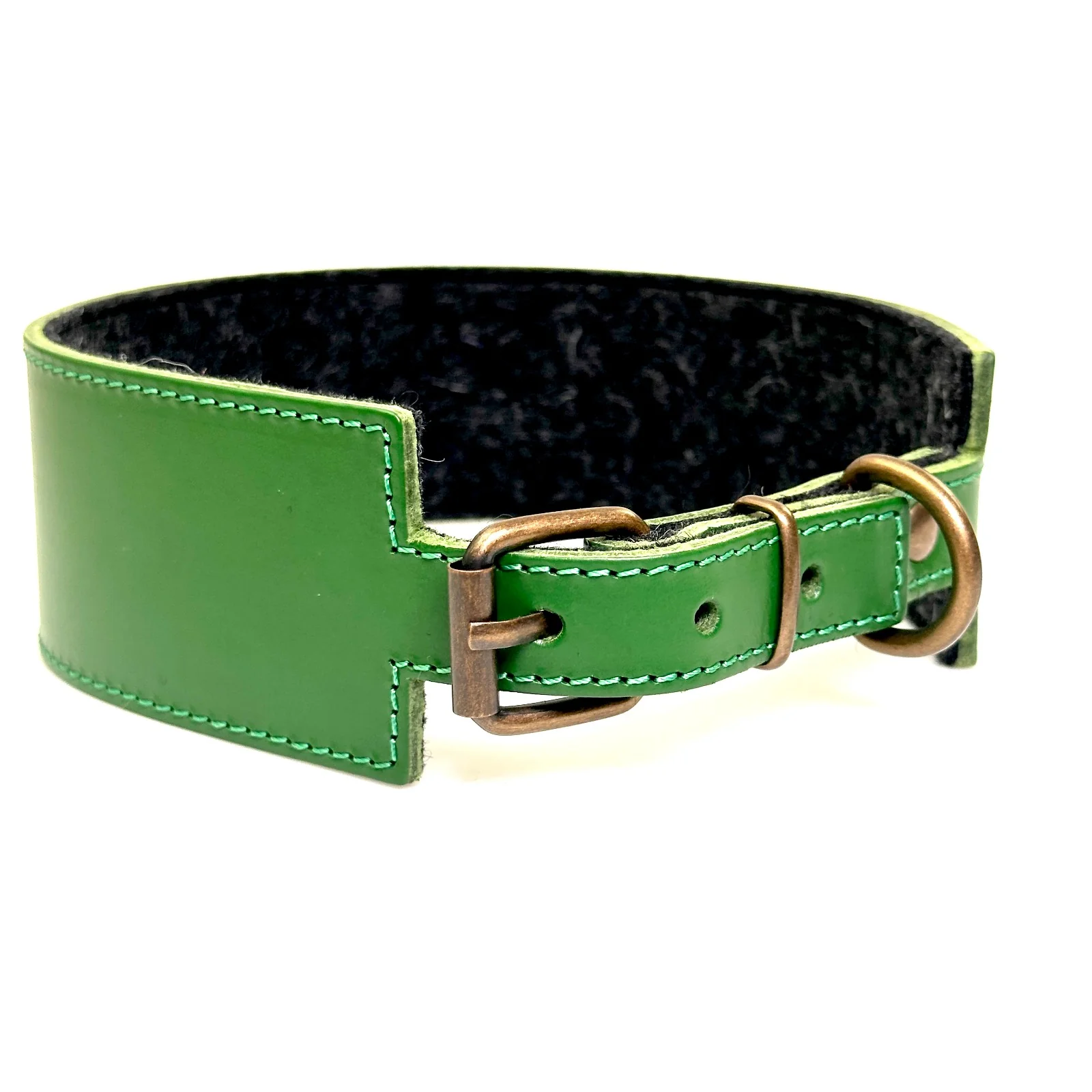 Collar Canino de Piel Verde - Image 2