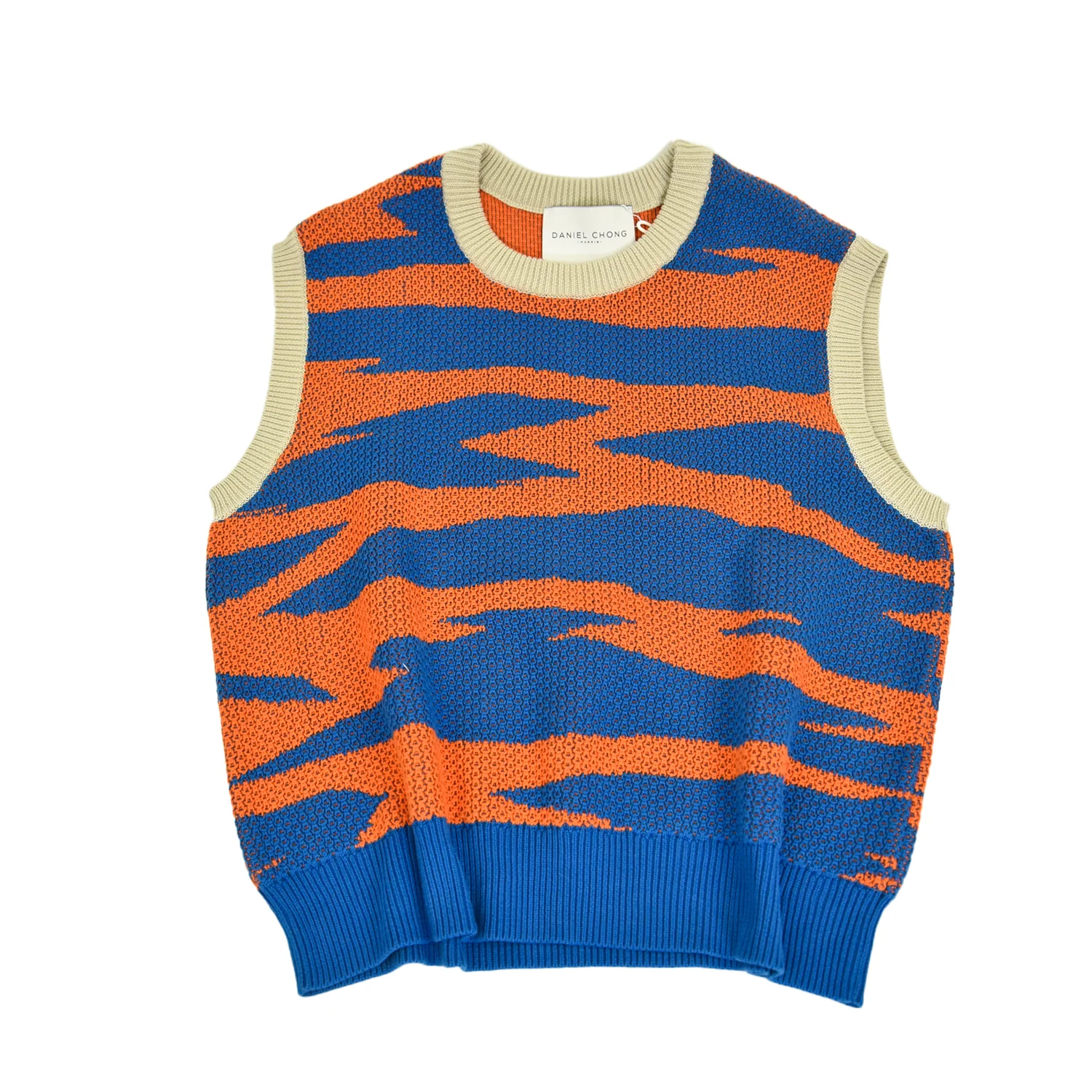 Knitted Jacquard Vest NARANJA/AZUL - Image 3