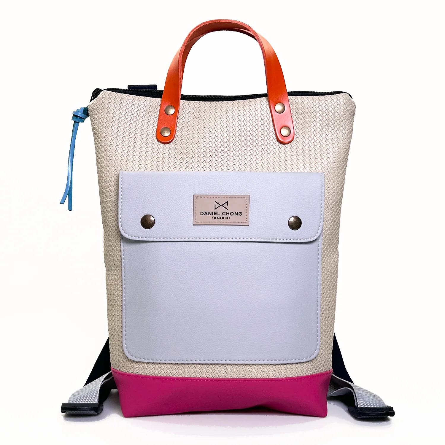 Mochila Slim Solapa Mini DZ Rattan beige.
