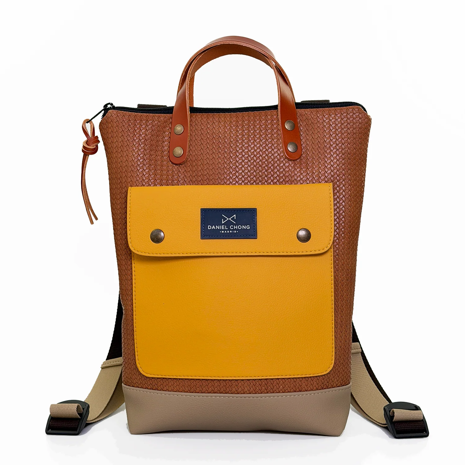 Mochila Slim Solapa Mini DZ Rattan marron
