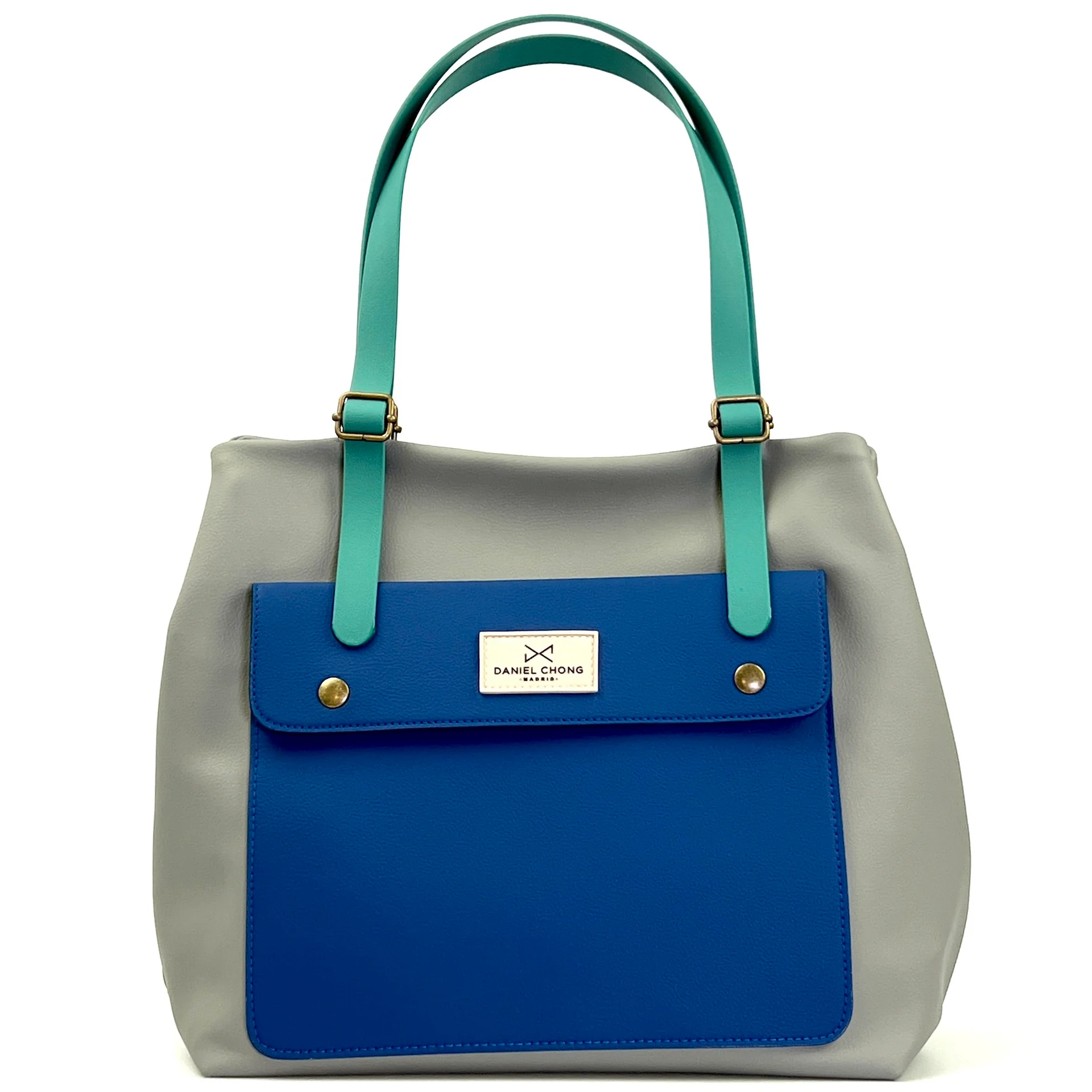 Shopper old School gris bolsillo Marino asas Aqua - Image 3