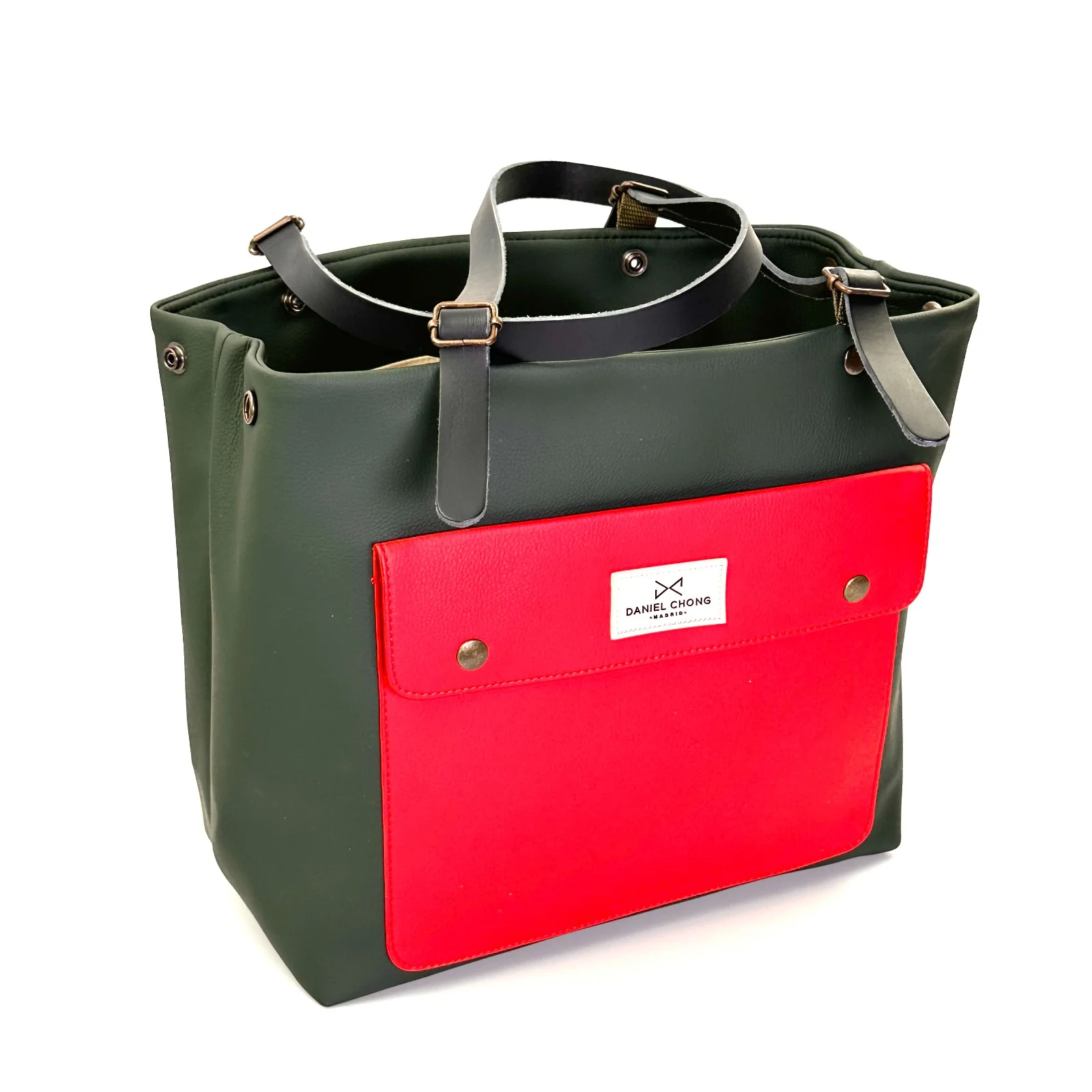 Shopper old School Verde bolsillo rojo - Image 2