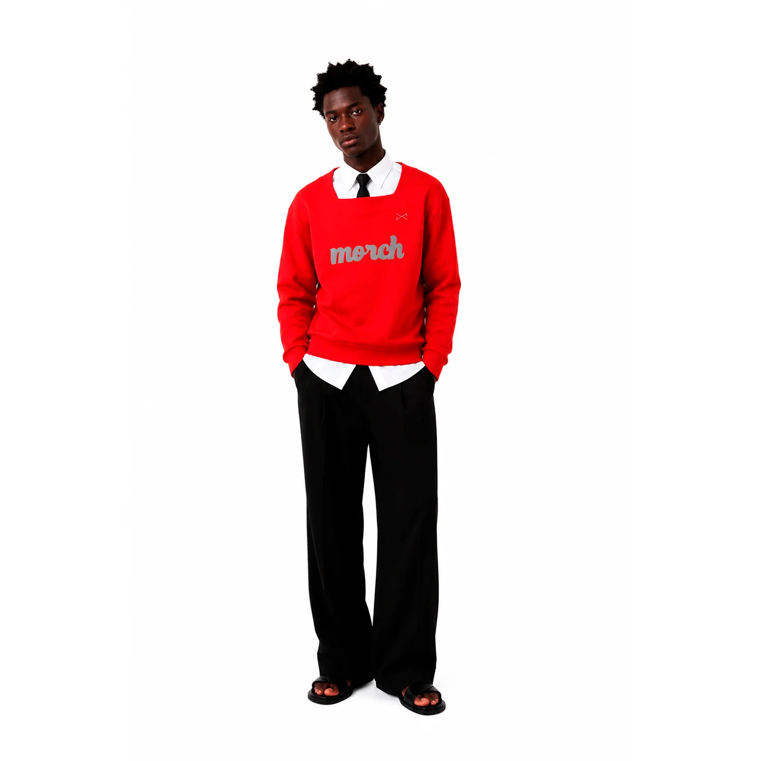 Sudadera Over Size cuello cuadrado Roja