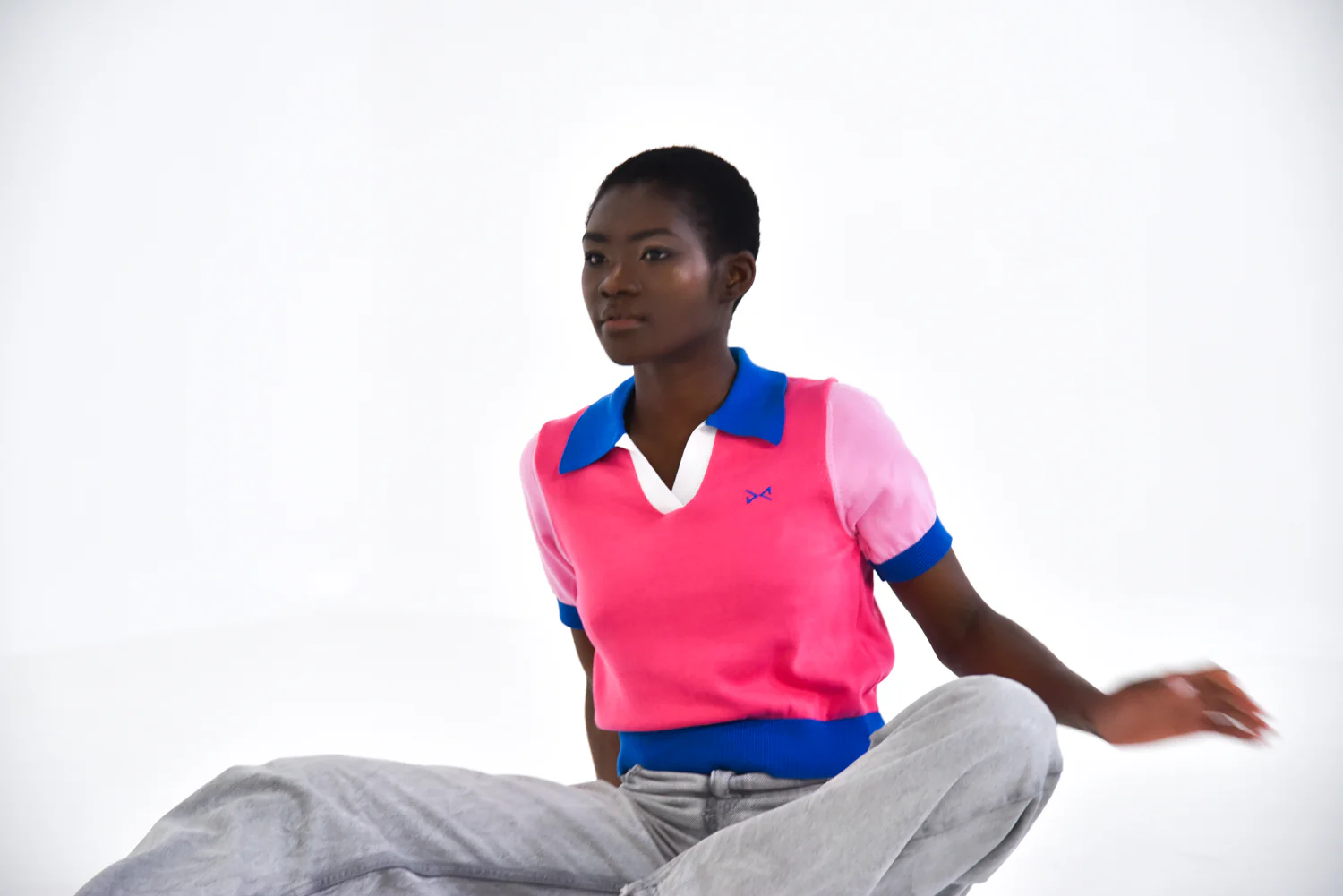 Women Short Sleeve Knitted Polo ROSA - Image 4